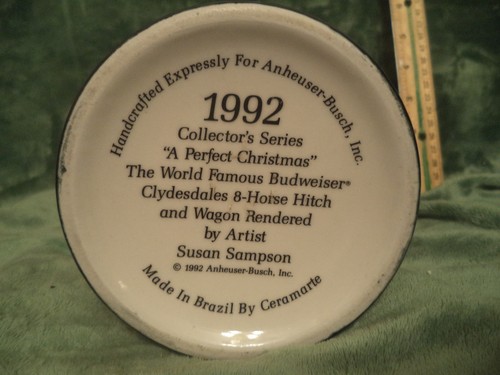 Anheuser Busch Budweiser Beer Stein 1992 Collectors Series A PERFECT CHRISTMAS - Picture 4 of 4