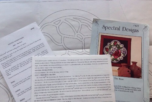 Spectral Designs The Rose Stained Glass Wall Quilt Pattern 22" x 22" #401 - Picture 3 of 4