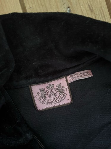 Juicy Couture Women’s Black Velour Zip Up Cardigan, Petite, UK 8 - Picture 2 of 3