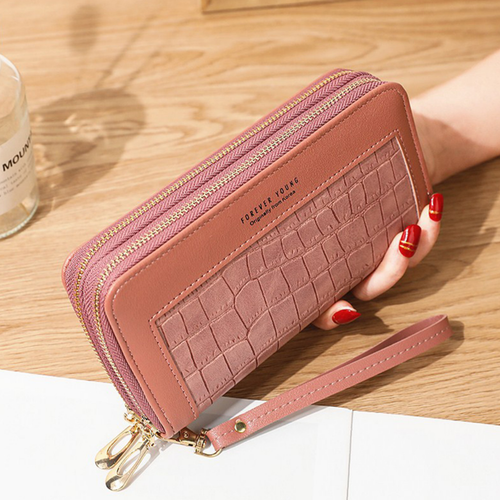 Moda Para mujeres Cuero Bolso sin mano Billetera Largo Cartera Portatarjetas Teléfono Bolso de mano Estuche - Imagen 45 de 48