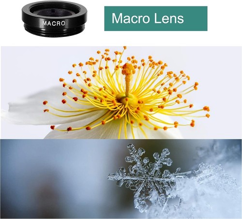 Kit Objectif Téléphone 3 en 1 Fish Eye Large Macro Clip sur Objectif Appareil Photo pour Smartphone - Photo 6 sur 9
