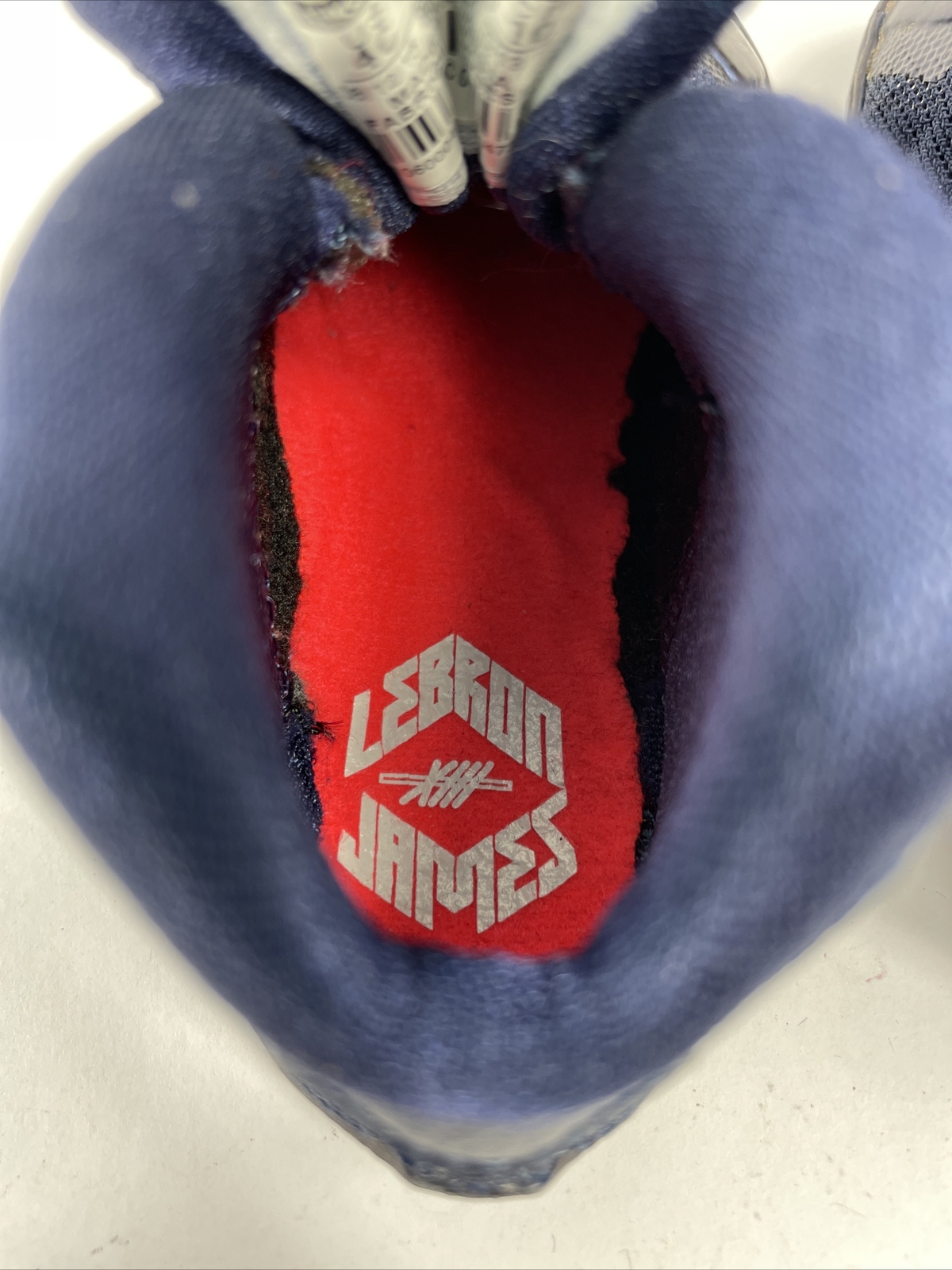 Zapatillas Nike Lebron James para niños pequeños 4C, azules, sin cordones - Imagen 10 de 13