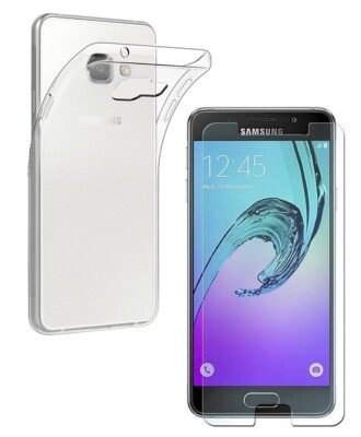 For SAMSUNG GALAXY A3 2016 TEMPERED GLASS SCREEN PROTECTOR + CLEAR TPU CASE A 3