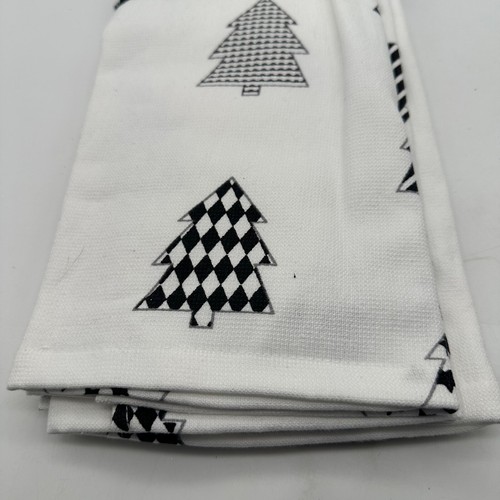 PAQUETE DE 2 TOALLAS DE COCINA DKNY ÁRBOLES NEGRAS BLANCAS 100% ALGODÓN 18 X 28 NUEVAS CON ETIQUETAS - Imagen 6 de 6