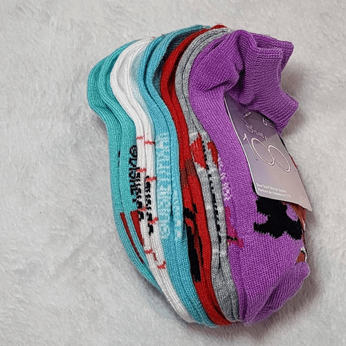 Disney Girl's Princess 6 Pack no-show socks - Picture 2 of 6