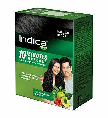 (Pack of 8 ) Indica Natural Black Powder Hair Color with Amla ,Heena & Hibiscus - Picture 1 of 3