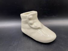 1940s U.S.A. Pottery Baby Girl Button Shoe Figurine/Planter Trinket Vintage
