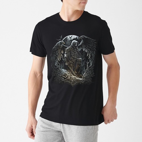 Valhalla Grim Reaper Vintage T Shirt Men Fashion 2023 Women T Shirt Short NEW - Picture 3 of 9