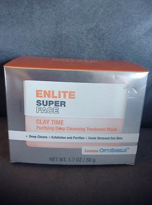 ENLITE SUPER FACE CLAY TIME PURIFYING DEEP CLEANSING TREATMENT MASK 1.7 OZ 
