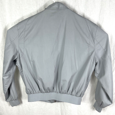 Members Only Jacket Men's Size 44 Gray Full Zip Racing Windbreaker