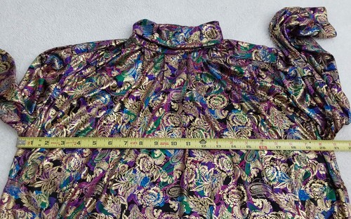 Vintage Petite Sophisticate Top Women's Size 6 Colorful Retro 90's Party Glitter - Picture 7 of 10