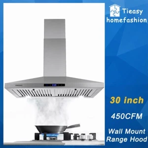 30in Hotte de protection murale 450CFM 3-Speeds Évent de cuisine Électricité Éventé