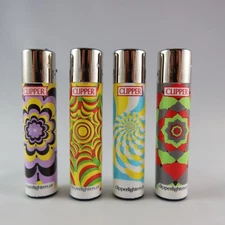 NEW Psych 107 Psychodelic Clipper lighters - set of 4 - 420 stoner 90s lighter