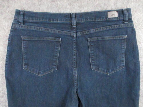 Lee Jeans Damen 12 Blau Denim Classic Straight Mid Rise Dark Wash Retro 33x30
