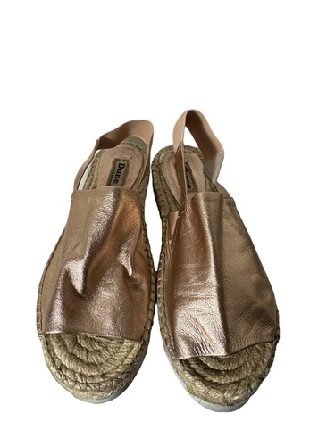 VGC Womens Dune UK 4 EU 37 Champgne Lucindie mules Espadrille Platform slingback - Picture 2 of 6