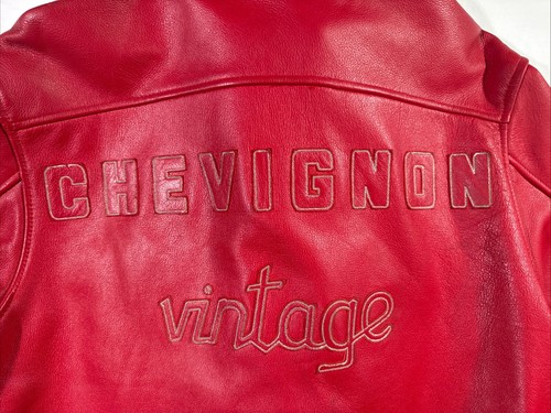 Men's Large Red Chevignon Vintgage Roadmaster Leather Motorcycle Jacket - Picture 6 of 14