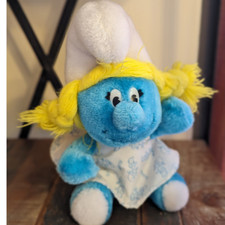 Vintage 1981 Smurfette Smurf Peyo Wallace Berrie Co. Stuffed Plush Toy 10"