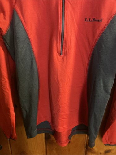 LL Bean Outdoors Trail Light Fleece Pullover 1/2 Zip Sweatshirt Mens M Red Black - Picture 4 of 6
