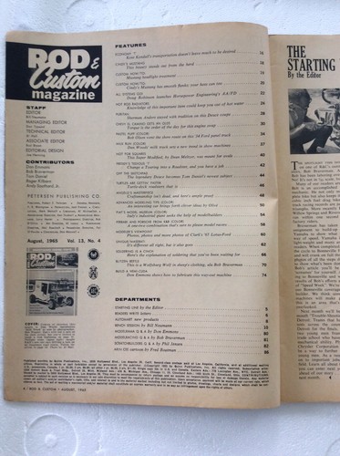 Rod & Custom Magazine August 1965 - Picture 4 of 6