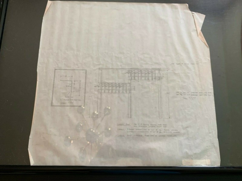 Vintage Ladder Rack Construction Pencil Drawing