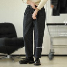 Double Pleated Pants Men's Loose Tapered Pants Work Trousers Vintage Casual Pant