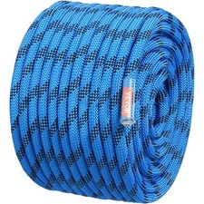 12.7mm Static Climbing Rope 125FT 32KN Breaking Tension with Steel Snap Hooks