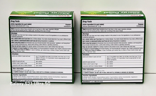 CVS HEALTH Original ALLERGY RELIEF CETIRIZINE HYDROCHLORIDE (2 pk x 30 TABLETS) - Picture 3 of 4