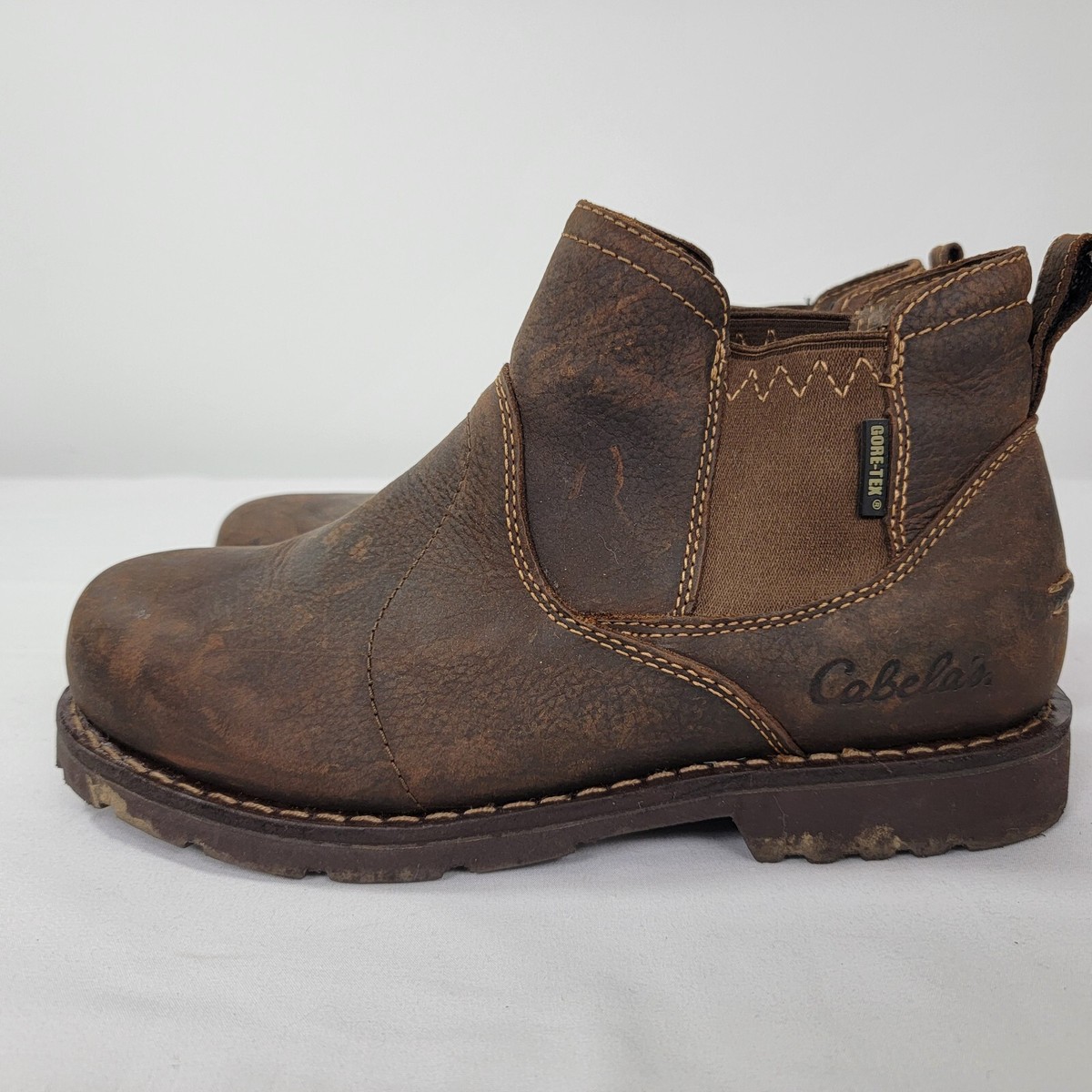 Cabela's Slip on Brown Gore Tex Boots Shoes Men's Size 8 EE Cabela's Slip on Brown Gore Tex Boots Shoes Men's Size 8 EE