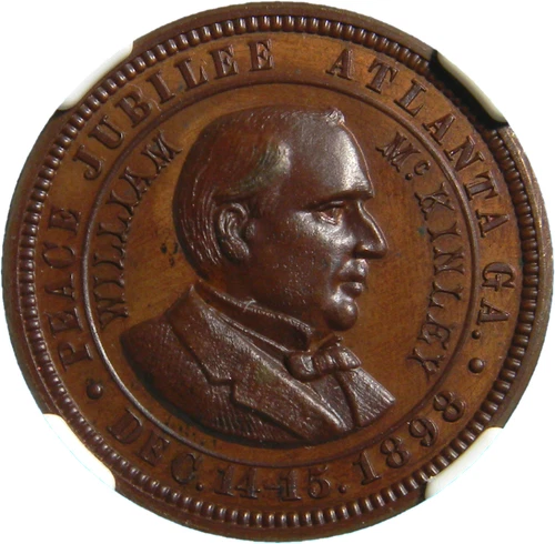 Atlanta Georgia 1898 William McKinley Peace Jubilee Token NGC MS 65 BN (41-18)