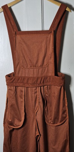 CIDER Overalls Junior's Size L Corduroy Jumpsuit Burnt Orange Rust Cottagecore - Picture 18 of 24