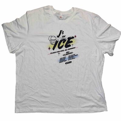 NWT Nike Air Jordan J's On Ice NYC White t-shirt Fashion CW3114 100 Mens sz 3XL