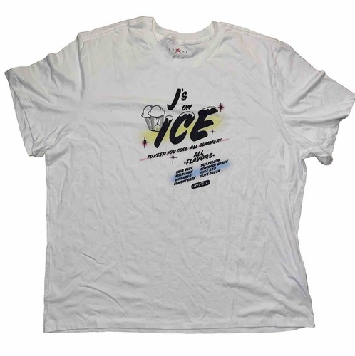 NWT Nike Air Jordan J's On Ice NYC White t-shirt Fashion CW3114 100 Mens sz 3XL
