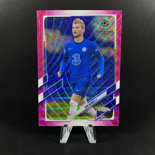 Topps 2020-21 cromo UEFA Champions League Timo Werner rosa refractor Chelsea 25 - Imagen 1 de 2