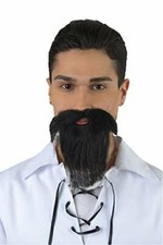 Banana Costume Cowboy sombrero hippie Mustache  Beard Black, A-02-004-001