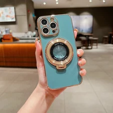 For iPhone 16 Pro Max 15 14 13 12 Shockproof TPU Soft Phone Case With Kickstand