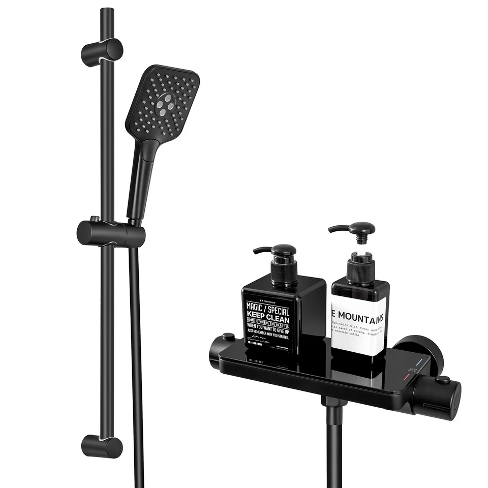 Brausethermostat Duscharmatur Schwarz Dusche Duschthermostat Mit Handbrause Set - Bild 4 von 4