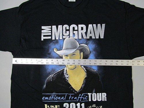 Tim McGraw Luke Bryan 2011 Emotional Traffic Concert Tour T-shirt Mens XL Black - Picture 7 of 8