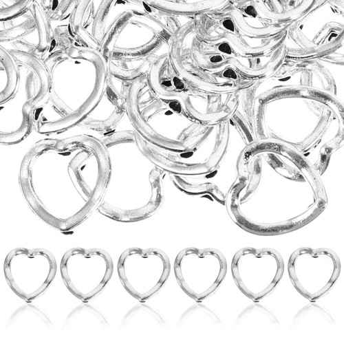 100 Pcs Peach Heart Earrings Pendant Jewelry Connectors for Making - Picture 4 of 10