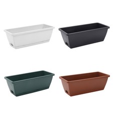 5PCS Plastic Trough PlantPot Long Planter Outdoor Garden Window Herb Flower Box