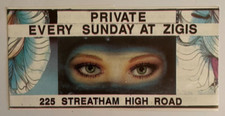 ZIGIS - SMALL FOLDOUT RAVE FLYER - ENTERED  4/11/1990 - STREATHAM - LOOK NOW
