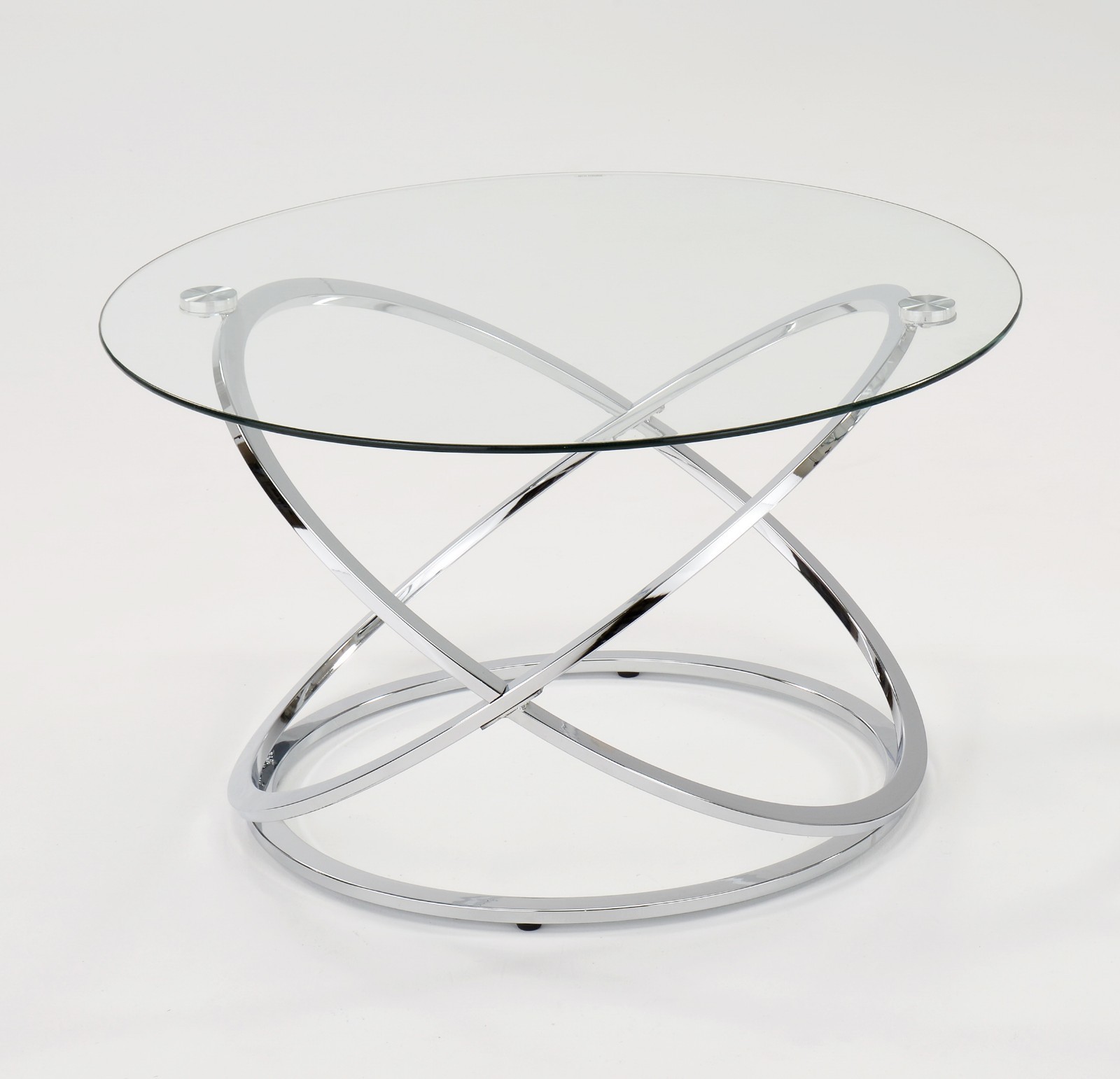 Monarch Clear Glass Round Coffee Table Chrome BaseCFT36/CH