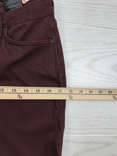 NYDJ Curves 360 Jeans Womens 2 Red Burgundy Slim Straight Split Hem Stretch New - Picture 4 of 13