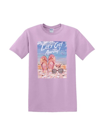 Camiseta S a 2XL 3XL LET'S Get AWAY Sandalias Gafas de sol Playa Resort Agua - Imagen 3 de 72