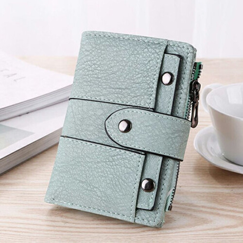 Women Leather Retro Rivets Wallet Short Bilfold Credit Card Holder Coin Purse - Bild 7 von 11
