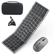 Foldable Keyboard and Mouse for Laptop, Travel Bluetooth Folding Keyboard Mou...