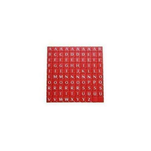 Figuritas Blanco Letras Completo Set 100 Piezas Plástico Rojo de Colores