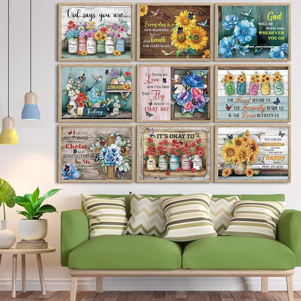 12 Pack Vintage Flower Inspiration Christian Diamond Painting Kits for Adult ... - Image 3 of 4