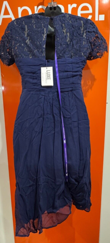 Seraphine Navy Blue Silk&Lace Maternity Cocktail Dress, Size 10, RRP £199, b176 - Picture 3 of 6