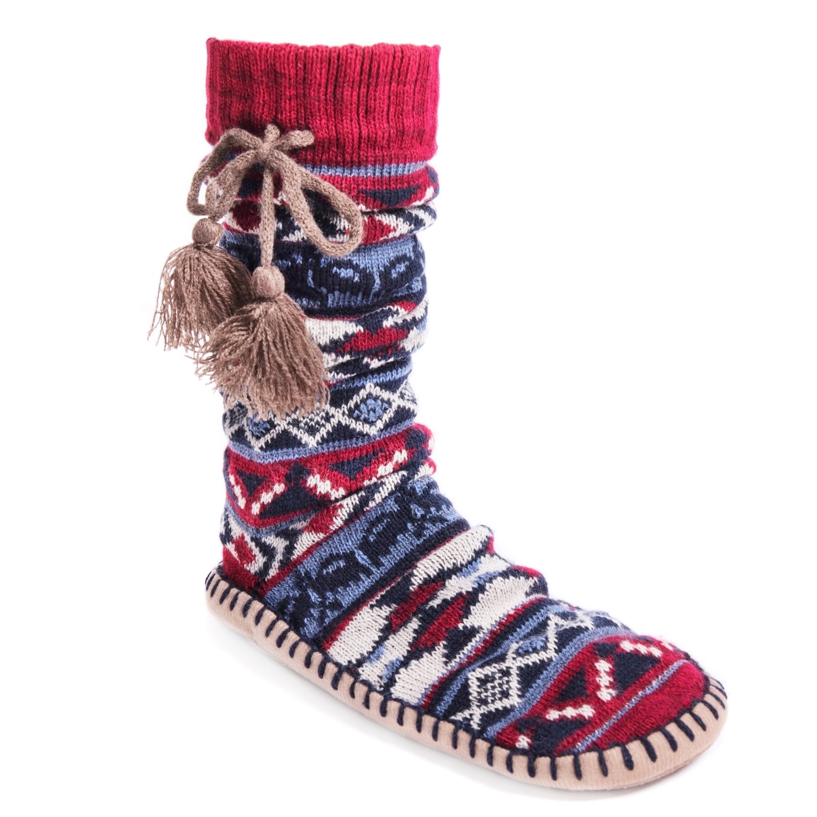 MUK LUKS LUKees Womens Slipper Socks S M L XL Snowflakes Flag Christmas