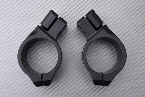 Pareja Semimanillares Estándar Negro Mate 50 mm KAWASAKI ZX10R 2004-2015 - Picture 7 of 10